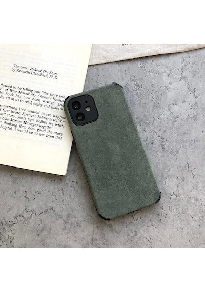 Apple Uyumlu iPhone 13 Köşe Korumalı Antik Deri Telefon Kılıfı