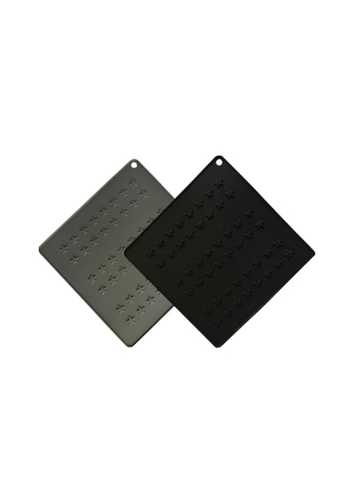 2 Li Siyah Ve Gri Silikon Nihale Seti 16x16 Cm Sıcak Tencere Tava Altlığı Masa Tezgâh Koruyucu Diğer