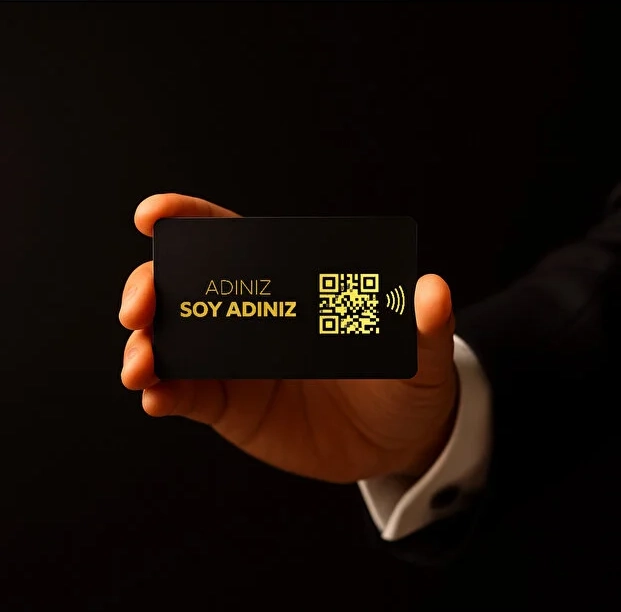 Manakart Nfc Black Dijital Kartvizit Üzerine Gold Baskı Kişileştirilebilir