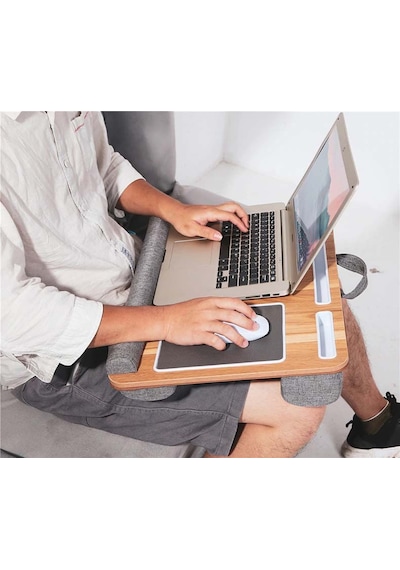 Konfeksiyon-Market Portatif Laptop Sehpası Tablet Bölmeli Yastıklı Notebook Masası
