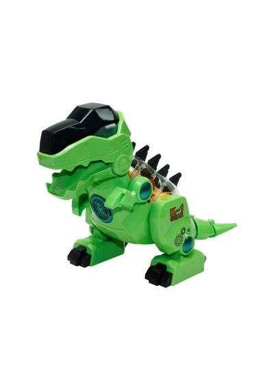 Vardem Oyuncak K-1 Gear Şeffaf Gövdeli Işıklı Sesli Yürüyen T-rex Robot Dinozor Yeşil Çok Renkli
