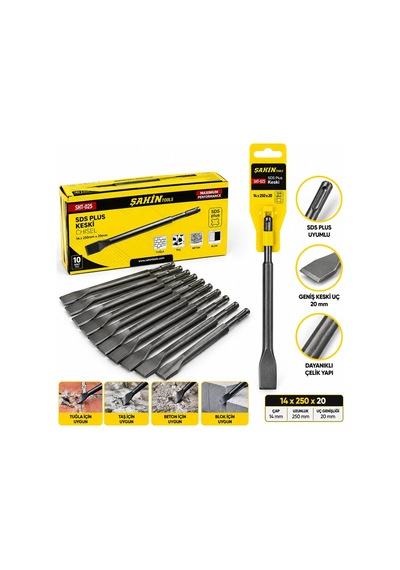 Şahin Tools Şht-025 Sds Plus Düz Murç Hilti Matkap Ucu 14x250 Mm- 10'li Paket