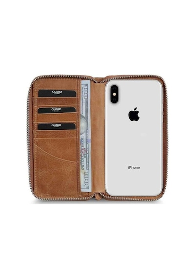 Guard Antik Taba Fermuarlı Portföy Cüzdan - Grd2403xw22193 Kahverengi