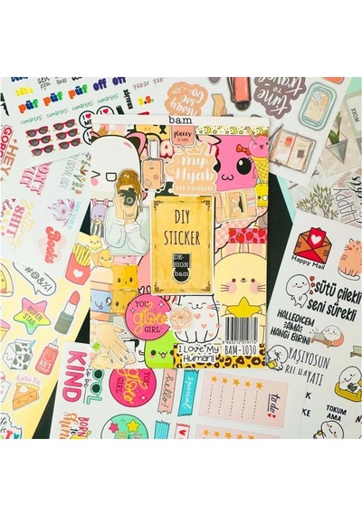 Bam My Dıy 24x17 Cm. 16 Sayfa Özel Tasarım Rengarenk Sticker Kitabı Bam 9774
