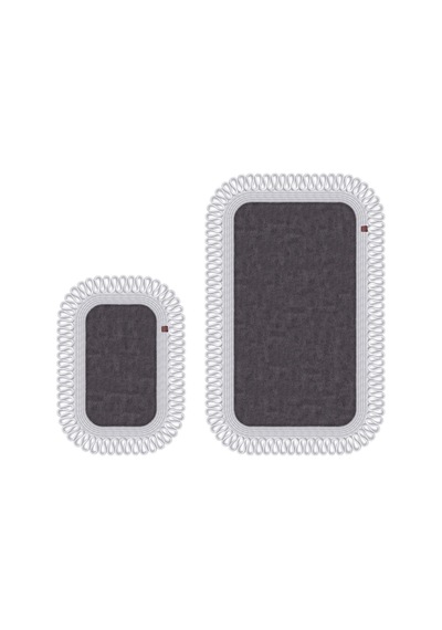 Banyo Paspası Takımı 70x110+50x70 Cm Dış Trikot Antrasit Gri & Gümüş Gri