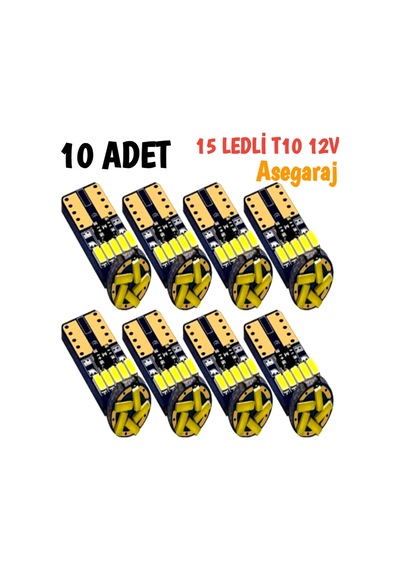 T10 Led Ampül Dipsiz Beyaz Led 10 Adet 15 Ledli Park Ledi