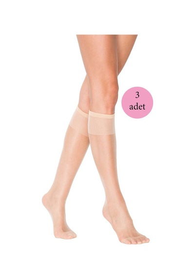 Royaleks 3 Adet Süper Ince 15 den Mat Pantolon Çorabı Açık Ten RYL-3ARCRPNT5002-2 Çok Renkli