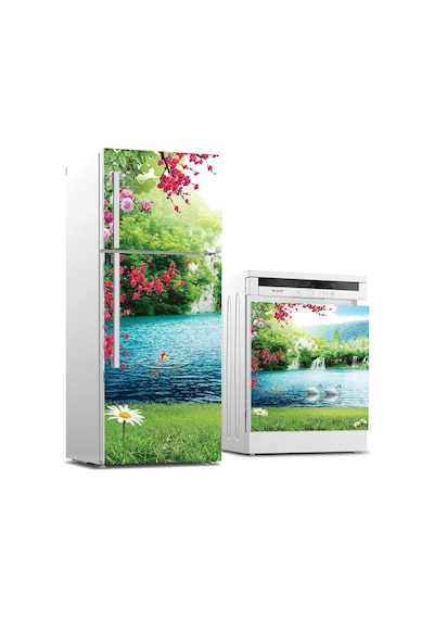 Buzdolabı Ve Bulaşık Makinası Beyaz Eşya Sticker Kaplama Şelale Çiçek Diğer