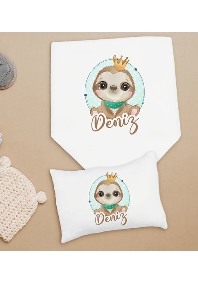 Bk Kids Kişiye Özel İsimli Bebek Battaniye Ve Yastık Hediye Seti, Yeni Doğan Bebek Hediyesi, Bebek Uyku Seti-24
