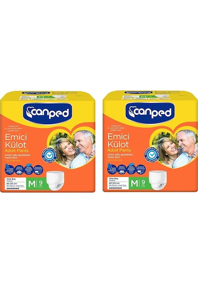 Canped Emici Külot Hasta Bezi Orta Boy M 2 x 9'Lu