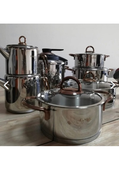 Oms 18 Parça Silindir Set Ezme Çelik Kulp 1087 Bakır