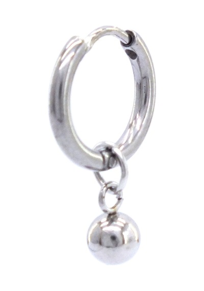 Bz 316l Çelik Unisex Tek Küre Küpe Unk-480 Beyaz