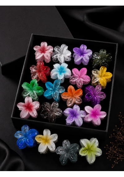 Çiçek Mini Toka A Plus Kalite İthal Premium Mandal Saç Tokası 4 Cm Kadın Kız Çocuk Saç Aksesuarı Çok Renkli