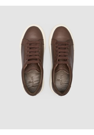 Monamae %100 Hakiki Deri Kahverengi Kadın Sneaker Kahverengi