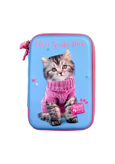 Studio Pets Pt-7785 Eva Kalem Çantas Kedili-mavi Çok Renkli