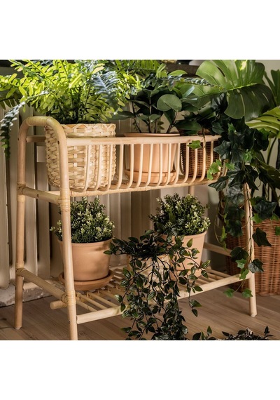 Buskbo El Dokuması Çiçeklik, Rattan, 60 Cm