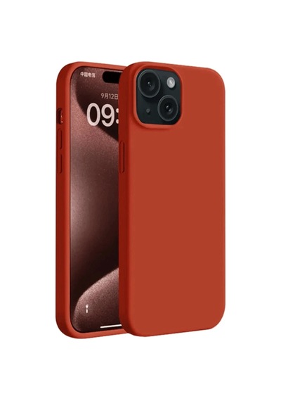 Newface - 803 - iPhone Uyumlu 15 Plus Kılıf First Silikon - Csmo-tex - - Kırmızı