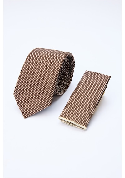 İmza Kahverengi-bej Desenli 7 Cm Kravat 1090260130 Kahve-bej