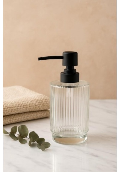 Cam Şeffaf Sıvı Sabunluk 200 Ml Banyo Lavabo