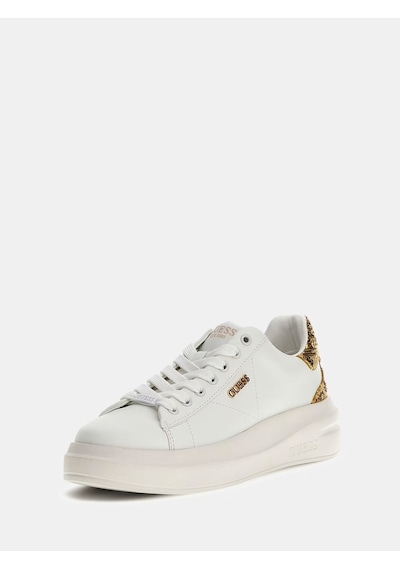 Guess Elbina Hakiki Deri Kadın Sneaker Ayakkabı Flfe10ele12 Altın