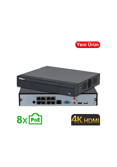 Dahua Nvr2108hs-8p-4ks3 8 Kanal 8 Port Poe 4k 1x20tb 1xhdmı 1xvga 2xusb 1xrj45 Nvr Kayıt Dahua Nvr2108hs-8p-4ks3 8 Kanal 8 Port Poe 4k 1x20tb 1xhdmı 1xvga 2xusb 1xrj45 Nvr Kayıt