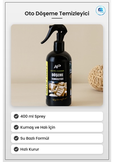 Oto Döşeme Temizleyici Sprey 400 Ml Kumaş Koltuk Halı Tekstil Lek