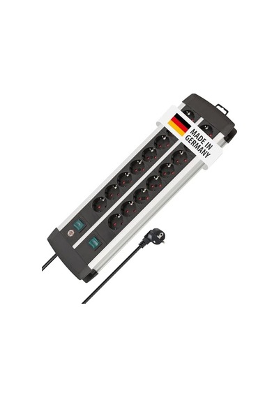 Brennenstuhl Premium-alu-line, Güç Şeridi 16 Soketli-2 Anahtarlı-3 Metre Priz