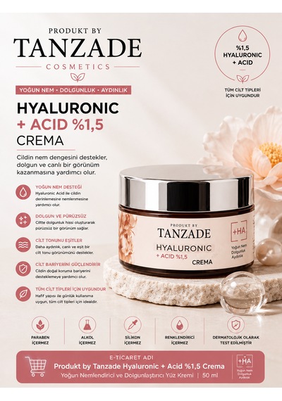 Produkt By Tanzade %1,5 Hyaluronic Acid Yoğun Nemlendirici Yüz Kremi 50 Ml