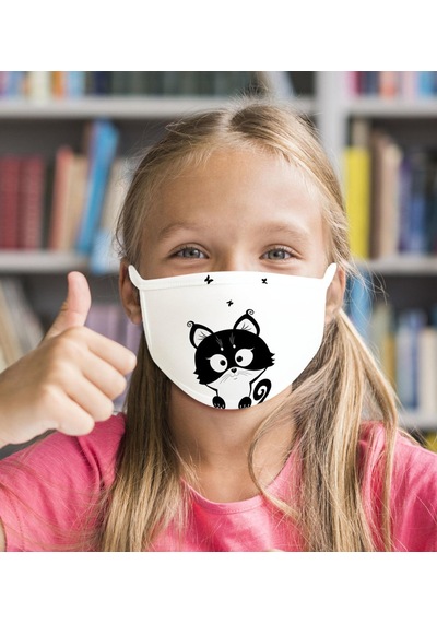 20 Adet Yıkanabilir Beyaz Çocuk Maske-13