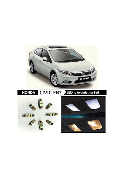 Megamarket06 Honda Civic Fb7 Led Iç Aydınlatma Seti 2013-2017