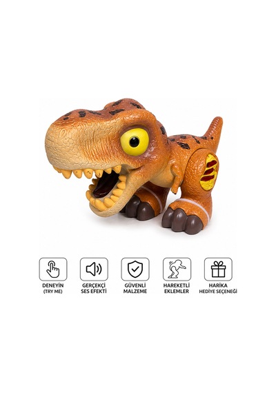 Sesli Ve Işıklı Hareketli T-rex Dinazor Oyuncağı Gerçekçi Dinozor Oyuncak 3+ Yaş