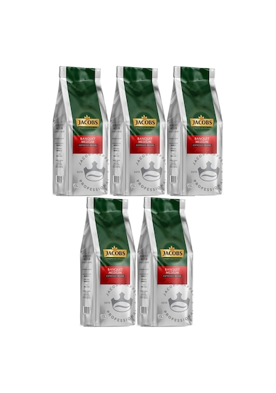 Jacobs Banquet Medium Espresso Beans Çekirdek Kahve 1000 Gr X 5 Paket Çekirdek