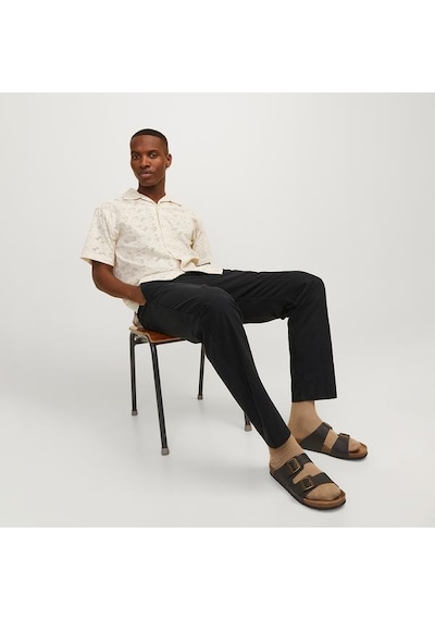 Jack&jones Jack Jones Pantolon Kane Summer Linen Blend Jogger Siyah