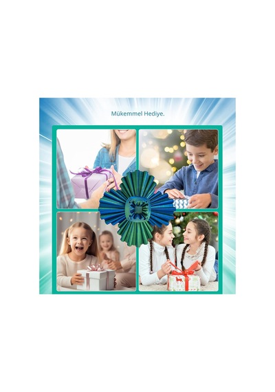 3d Baskılı Dişli Top Pla Malzeme, Stres Giderici Dönme Oyuncağı, Taşınabilir Spinner Küre Turkuaz