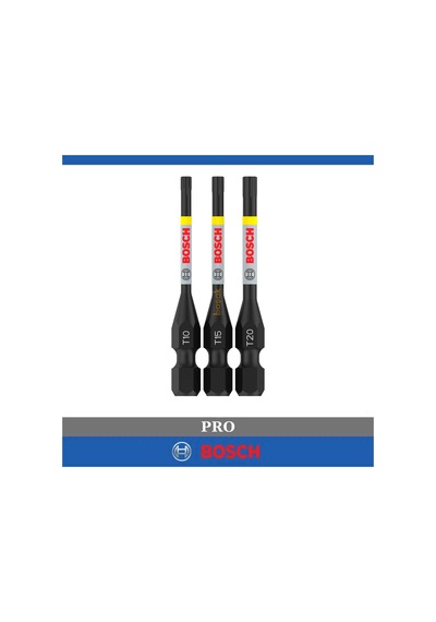 Bosch Pro Impact T10-t15-t20 3'lü Torx Bits Uç Seti 55 Mm 2608521u54