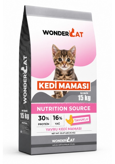 Wondercat Tavuklu Yavru Kedi Maması 15 Kg