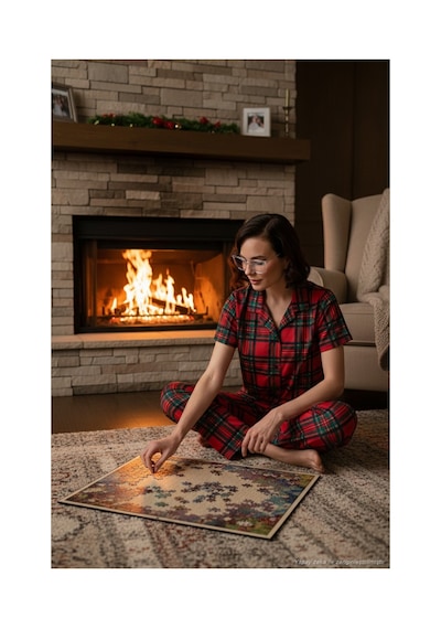 Lela Desenli Kısa Kollu Beli Lastikli Gömlek Yaka Dokuma Regular Fit Bayan Pijama Takımı 6571010 Kırmızı-Siyah