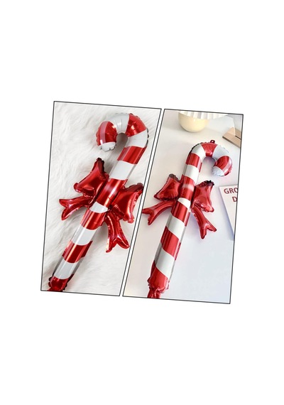 Kurdeleli Baston Şeker Folyo Balon 57x29,5 Cm
