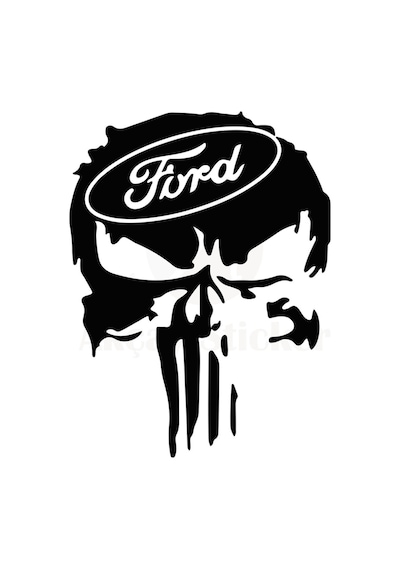 Ford İçin Uyumlu Aksesuar Kuru Kafa Oto Sticker Siyah 30 25 Cm