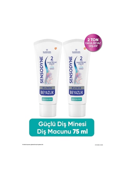 Sensodyne Klinik Beyazlık Güçlü Diş Minesi Diş Macunu 2 x 75 ML