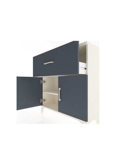 Arges Şifonyer Tek Raflı Tek Çekmeceli 2 Kapaklı 88x30x96 Aytaşı-antrasit Aytası