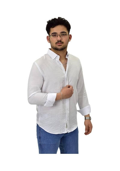 Erkek Spor Silim Fit Uzun Kol Gömlek G5033 Bgl-st04492 Beyaz