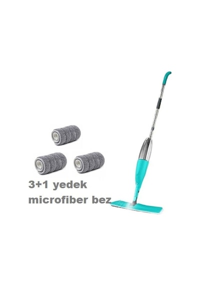 Water Sprey Su Hazneli Sprey Mop 3 Yedekli Mikrofiber Bez 300 ML