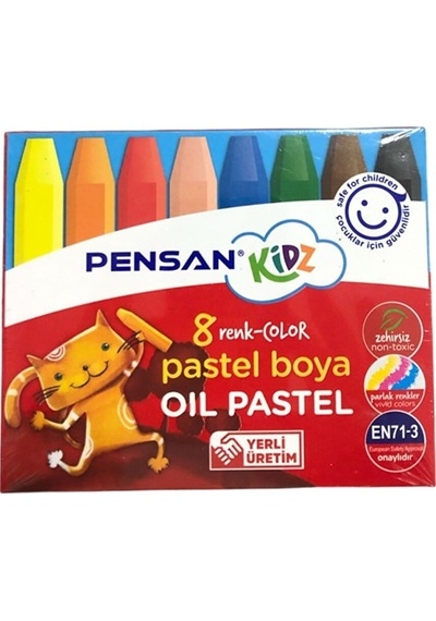 Kidz Pastel Boya 8 Renk Yeni Ürün Standart