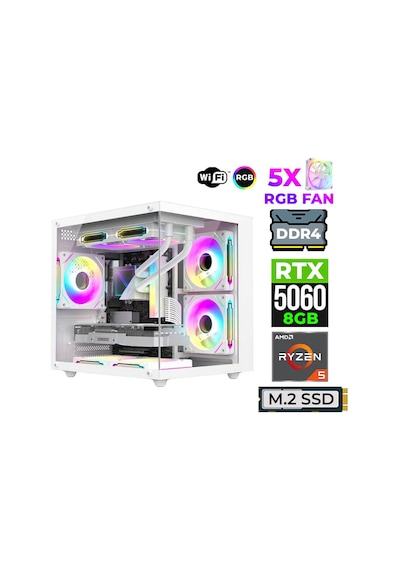 Xaser Astra X160 R5-5600X 32 GB 1 TB M.2 NVMe SSD 8 GB RTX5060 Free Dos Masaüstü Oyuncu Bilgisayarı