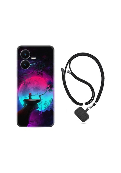 Vivo Y22S Kılıf İpli Boyun Askılı Desenli Silikon Lost Warrior 1840