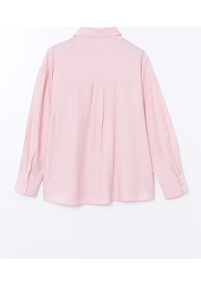 Lcw Vision Pembe Dokulu Oversize Kadın Gömlek