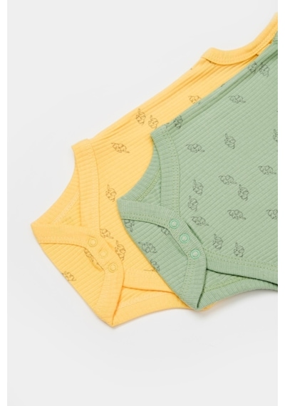 BabyCosy Organik Modal Fil Baskılı 2 Li Askılı Badi 001