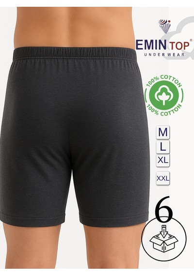 Mercan Erkek Boxer Short 6'lı - Antrasit Boxer Şort Gri