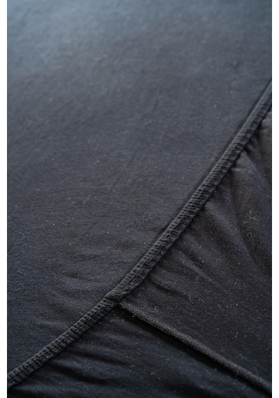 Soley Jersey %100 Pamuk Çift Kişilik Premium Lastikli Çarşaf Siyah